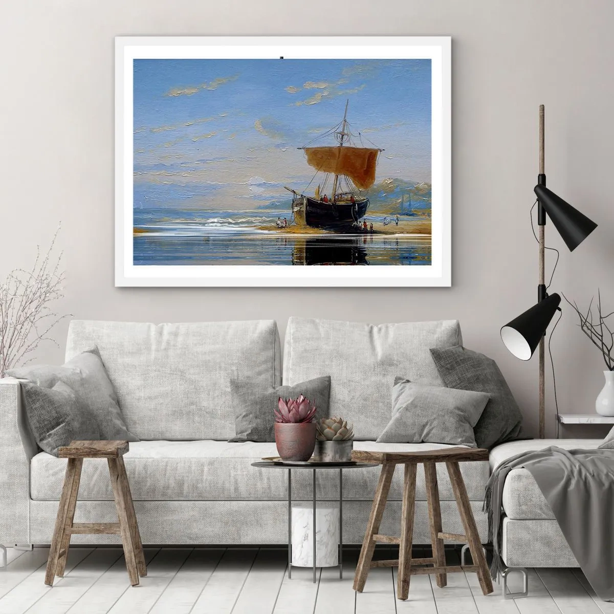 Plagát v bielom ráme - Voda, zem, vzduch - 91x61 cm