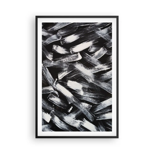 Plagát v čiernom ráme - Abstrakcia v industriálnom duchu - 61x91 cm