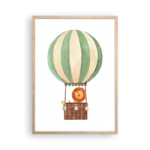 Plagát v ráme zo svetlého duba - Leonove cesty - 50x70 cm