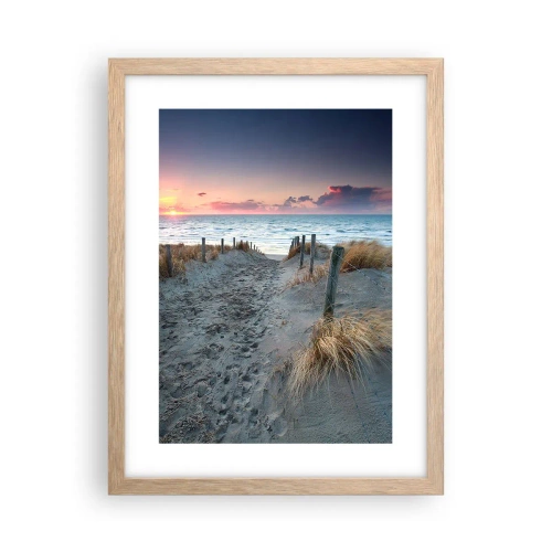 Plagát v ráme zo svetlého duba - Šiel by som s tebou na kraj světa… - 30x40 cm