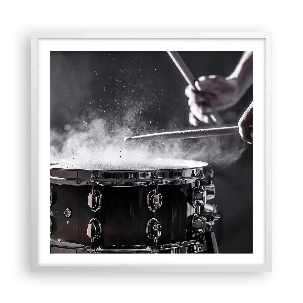 Plagát v bielom ráme - Pulz hudby - 60x60 cm