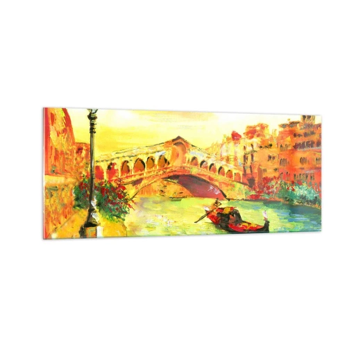 Obraz na skle - Púť zamilovaných - 100x40 cm