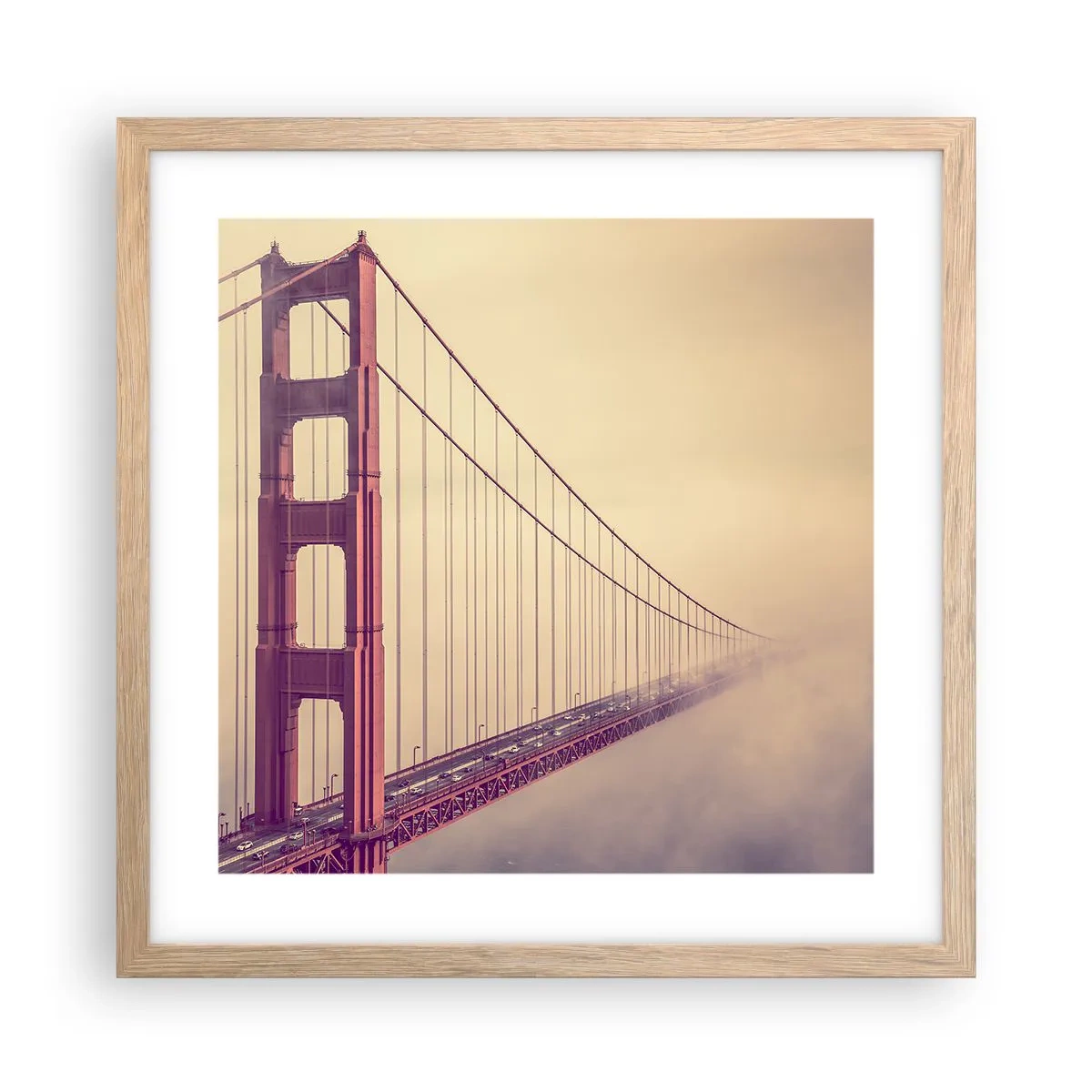 Plagát v ráme zo svetlého duba - Medzi nebom a zemou - 40x40 cm