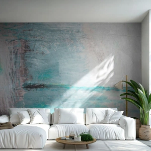 Fototapeta Standard Eco - Abstraktná krajina v odtieňoch modrej a sivej - 100x70cm - Horizontálne v modrej - Moderná nástenná dekorácia do obývacej izby a spálne ARTTOR