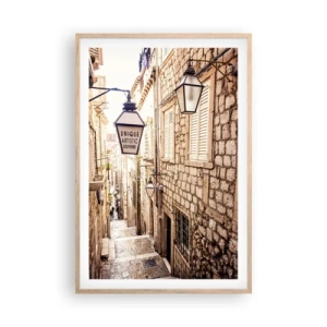 Plagát v ráme zo svetlého duba - Očarujúca ulička - 61x91 cm