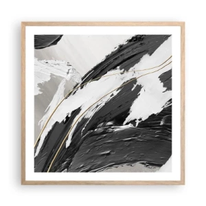 Plagát v ráme zo svetlého duba - Veľkorysá abstrakcia - 60x60 cm