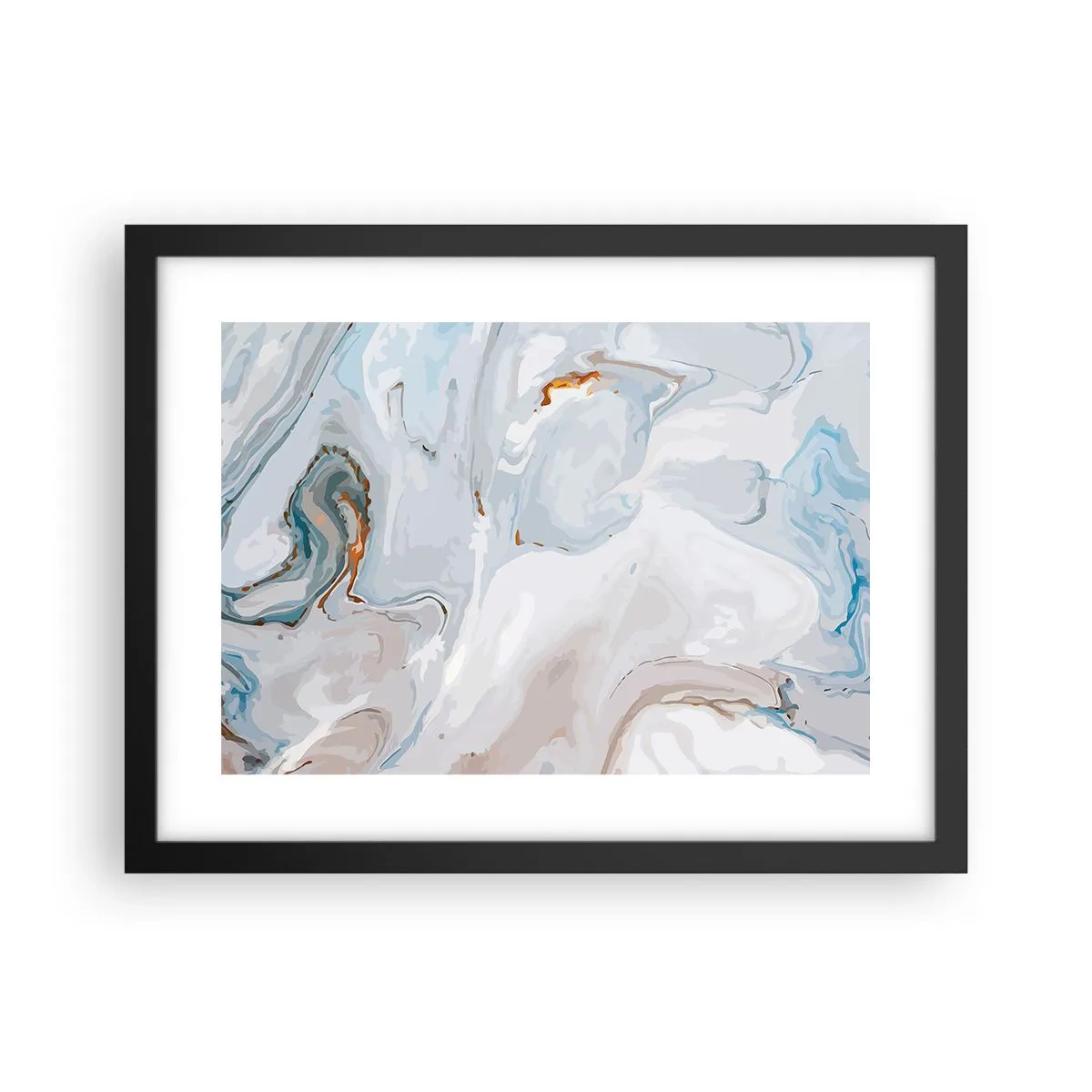 Plagát v čiernom ráme - Povznesená biela - 40x30 cm