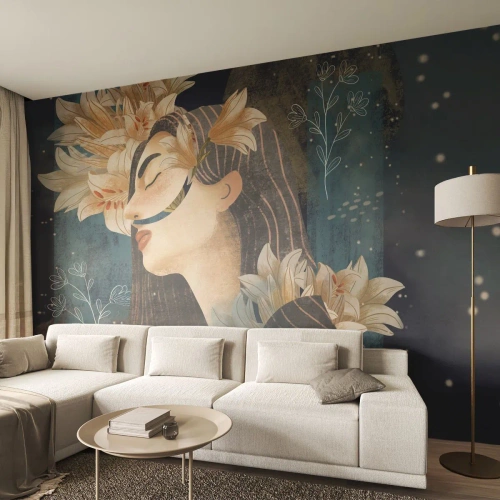 Fototapeta Premium Canvas - Rozprávka o princeznej s ľaliami - Abstrakcia, Žena, Kvety - 100x70 cm