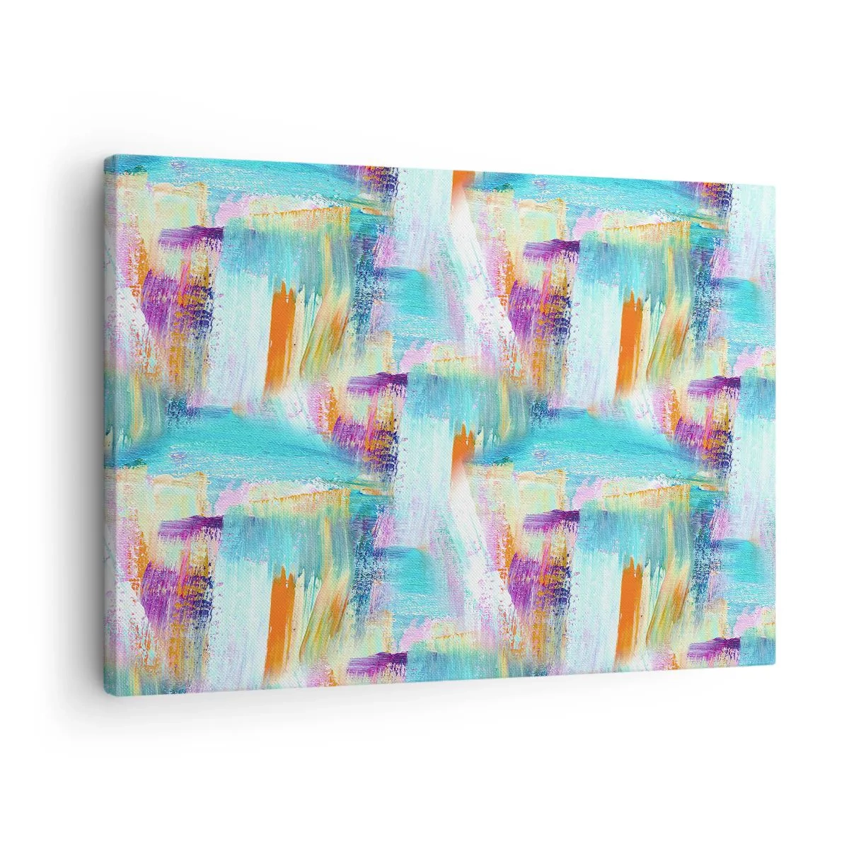 Obraz na plátne - Farebná abstrakcia s dynamickými ťahmi štetcom - 70x50cm - Veselé striedavé cákance - Moderná nástenná dekorácia do obývacej izby a spálne ARTTOR