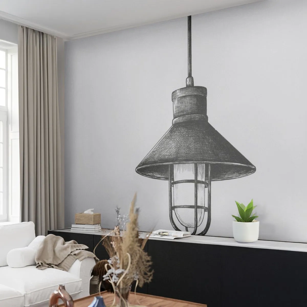 Fototapeta Premium Canvas - Ako pred rokmi… - Lampa, Kreslenie, Ceruzka - 250x175 cm