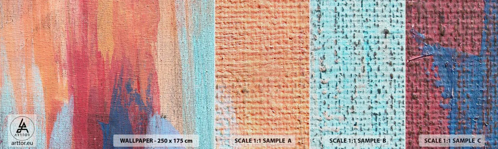 Vzorka fototapety Premium Canvas - Stekať dúhou - Abstrakcia, Kus, Maľovanie - 100x30 cm