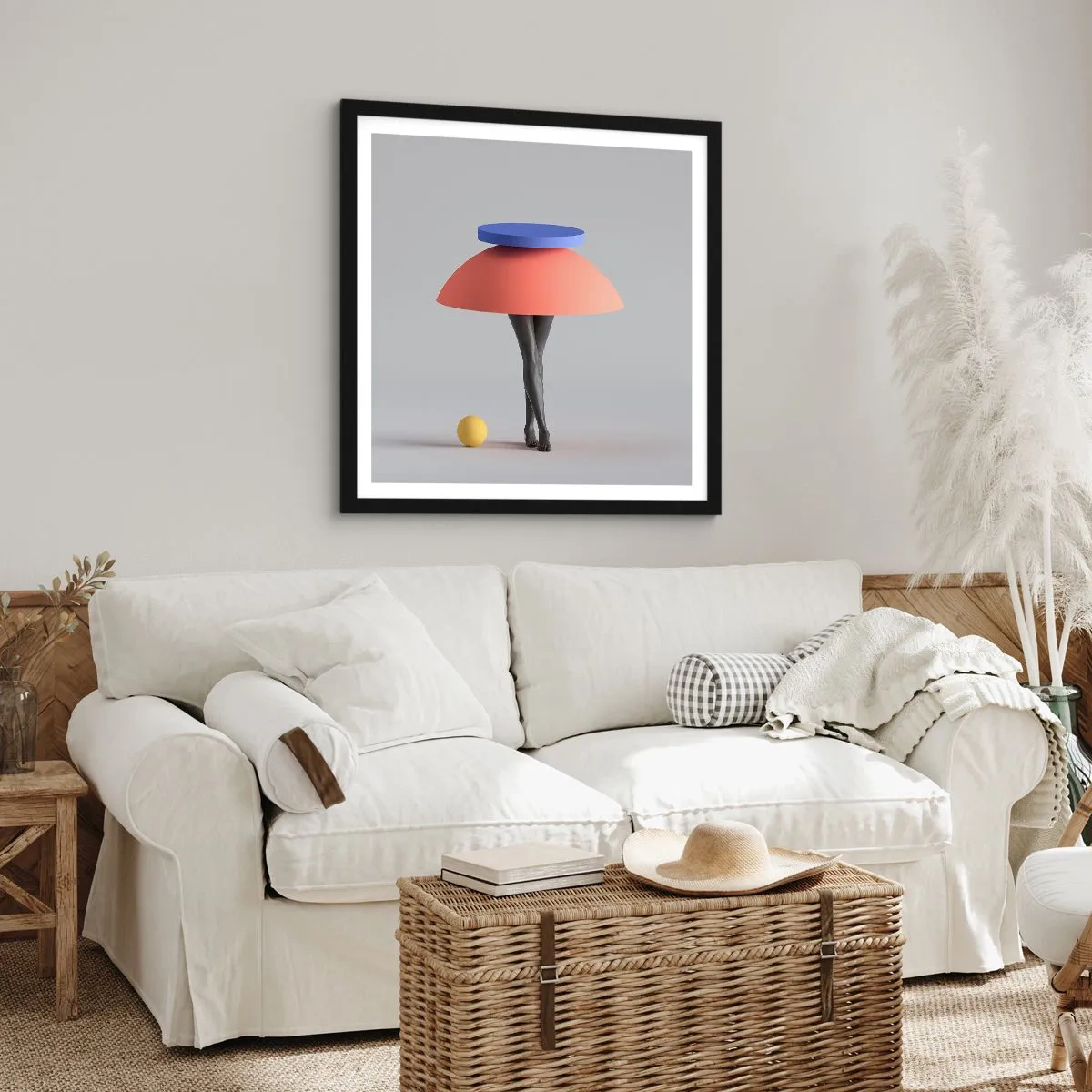 Plagát v čiernom ráme - Surrealistická kompozícia - 60x60 cm