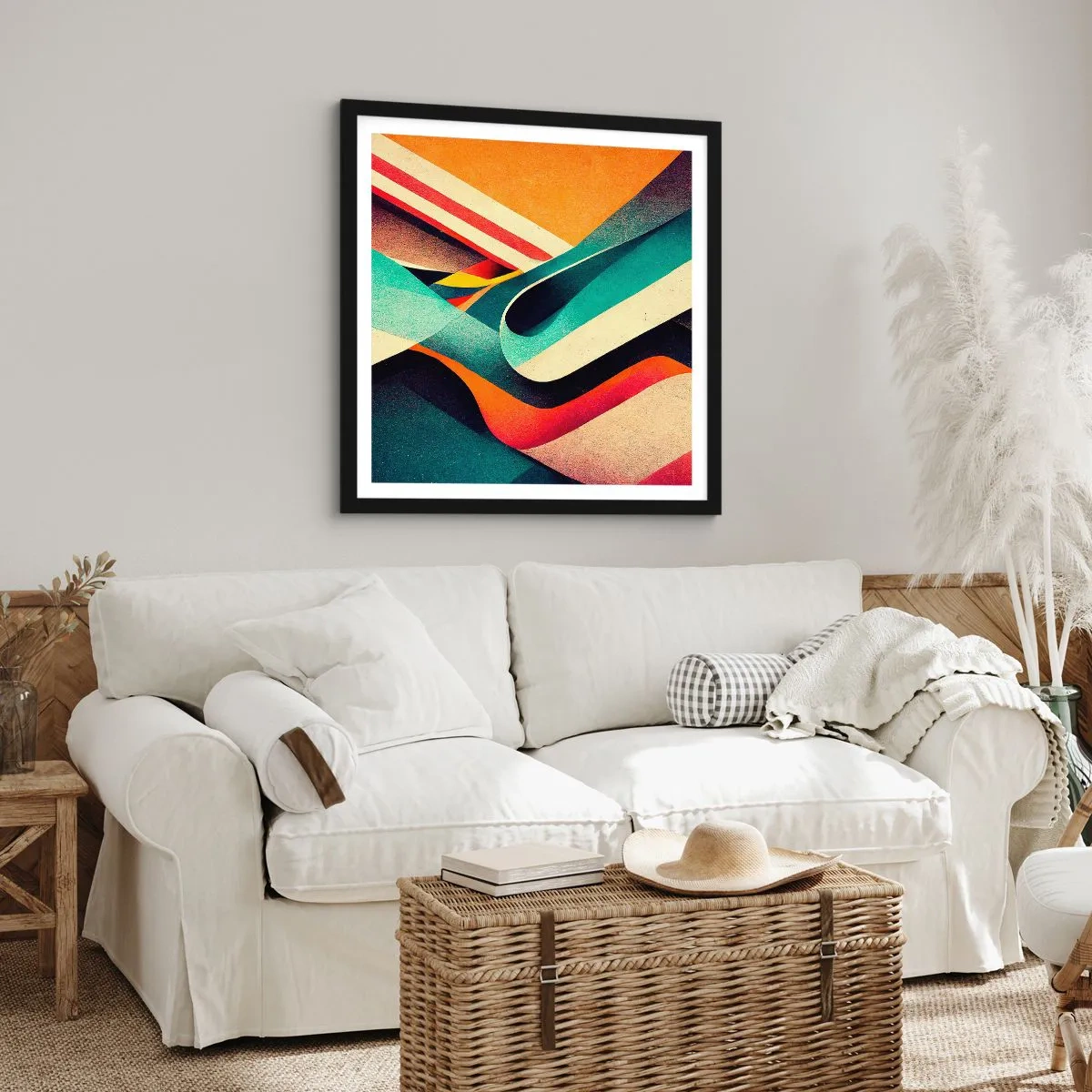 Plagát v čiernom ráme - Intenzívna kompozícia - 60x60 cm