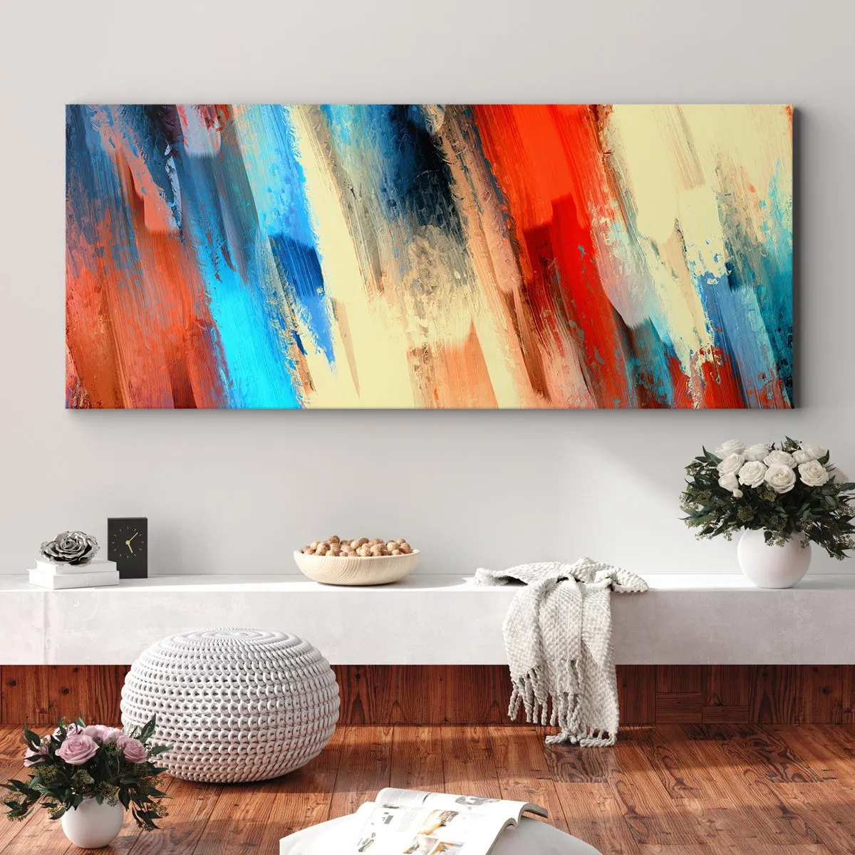 Obraz na plátne - Vodopád farieb - 90x30 cm