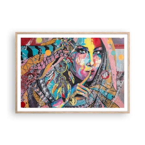 Plagát v ráme zo svetlého duba - Mlč, než pochopíš - 100x70 cm