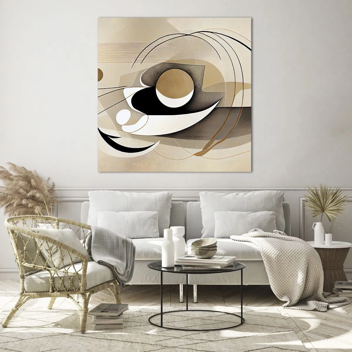 Obraz na skle - Kompozícia: podstata vecí - 50x50 cm