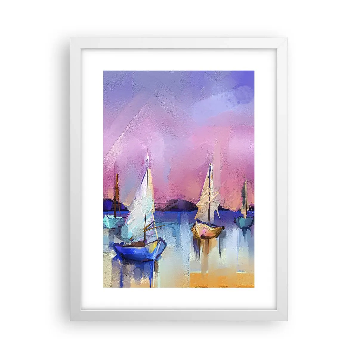 Plagát v bielom ráme - Smer: široká voda - 30x40 cm