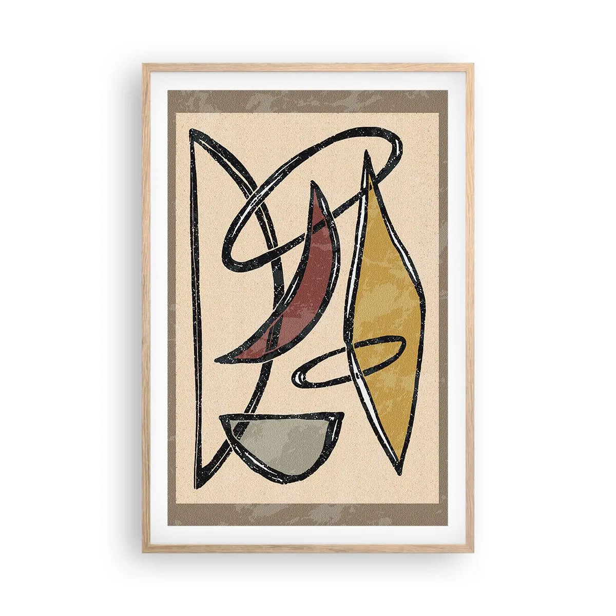 Plagát v ráme zo svetlého duba - Kompozícia – oblúky a ovály - 61x91 cm