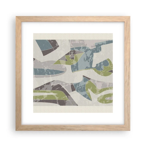 Plagát v ráme zo svetlého duba - Kompozícia za sklom - 30x30 cm