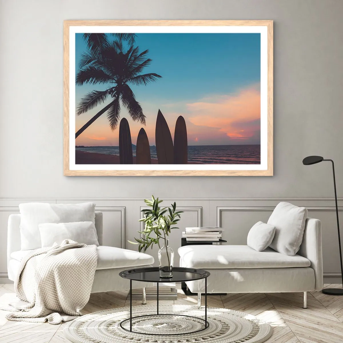 Plagát v ráme zo svetlého duba - Zajtra bude tiež zábava - 100x70 cm