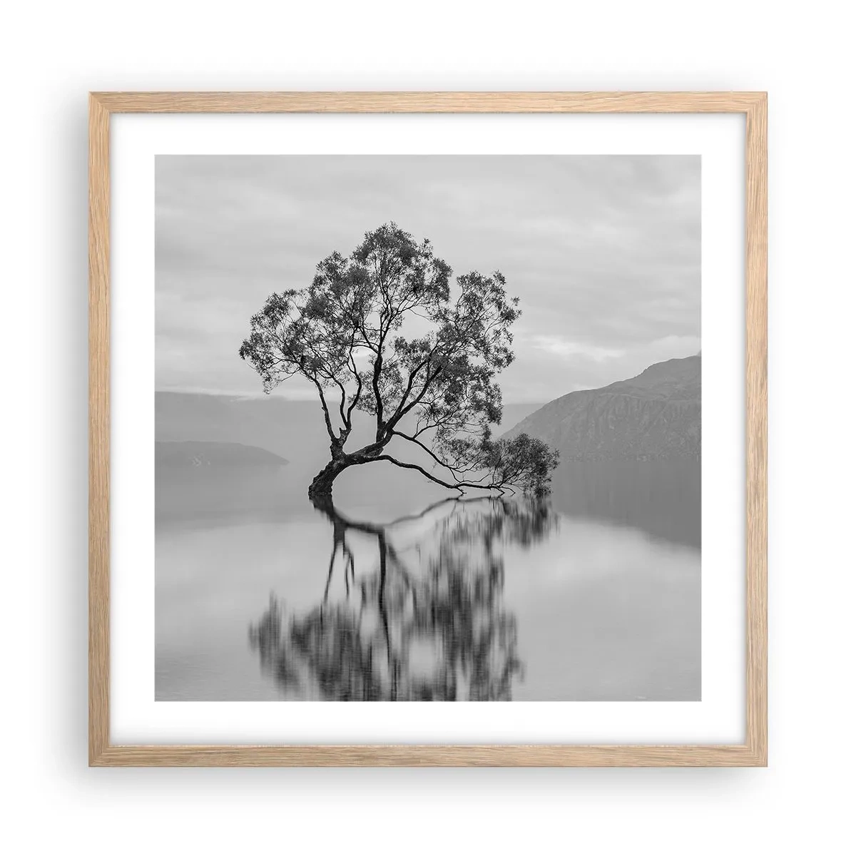 Plagát v ráme zo svetlého duba - Existuje taká krajina - 50x50 cm