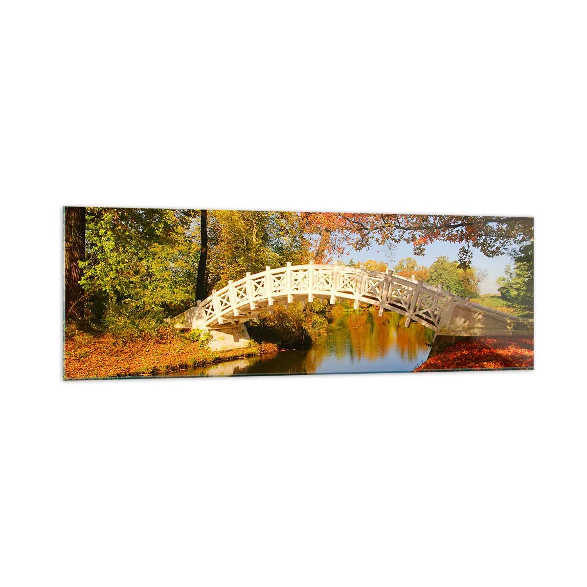 Obraz na skle - Na bielom mostíku vzdychov - 160x50 cm