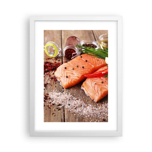 Plagát v bielom ráme - Nórske dobrodružstvo v kuchyni - 30x40 cm