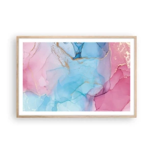 Plagát v ráme zo svetlého duba - Stretávanie a prelínanie - 91x61 cm