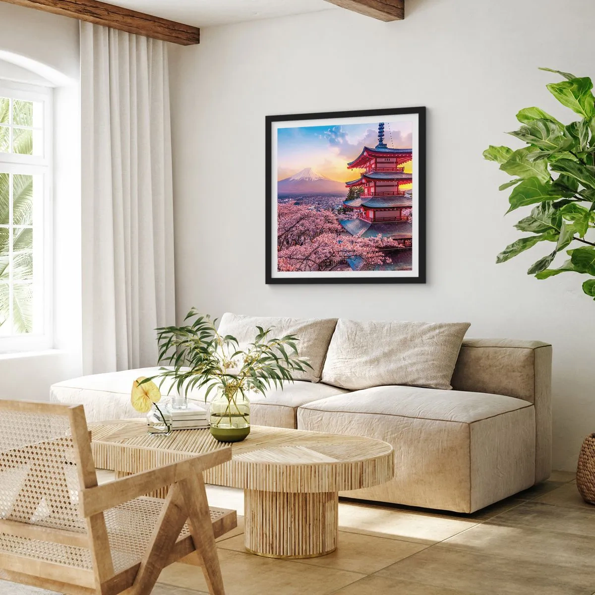 Plagát v čiernom ráme - Podstata japonského ducha - 60x60 cm
