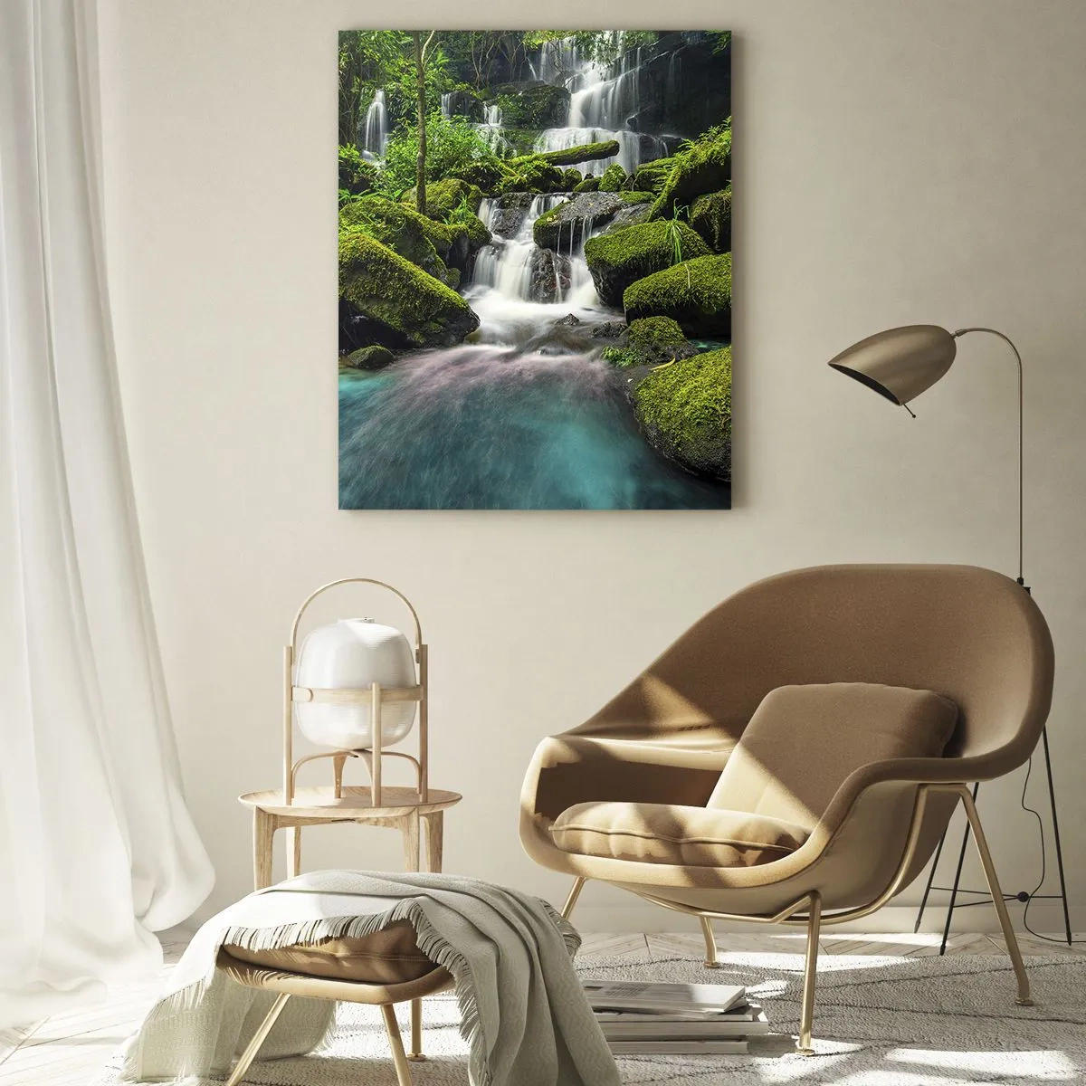 Obraz na skle - Tyrkys, zafíry a tekuté striebro - 70x100 cm