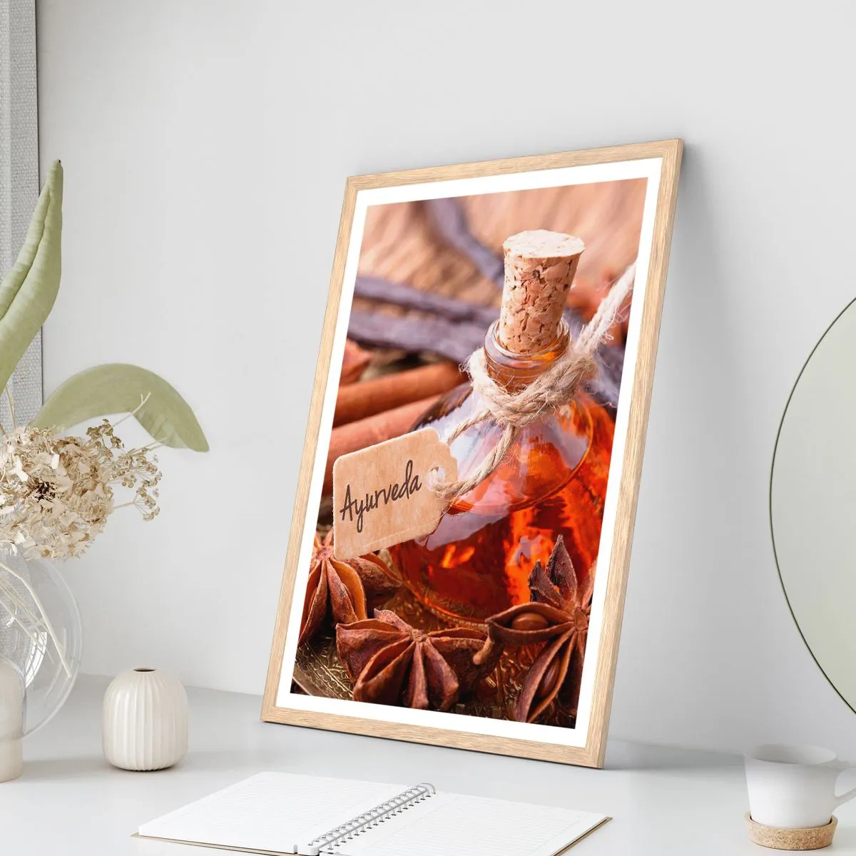 Plagát v ráme zo svetlého duba - K jednote tela a ducha - 70x100 cm