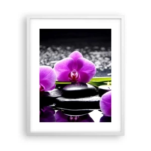 Plagát v bielom ráme - Utopiť v tichu a pokoji - 40x50 cm