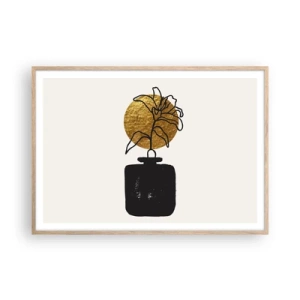 Plagát v ráme zo svetlého duba - Krása, ktorá má cenu zlata - 100x70 cm