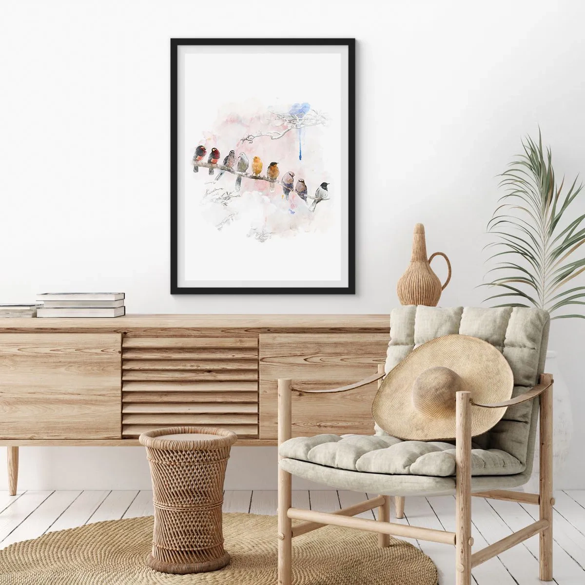 Plagát v čiernom ráme - Okrídlené stretnutie - 61x91 cm