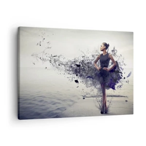 Obraz na plátne - Žena v umeleckej kompozícii na pozadí vody - 70x50cm - Africká Venuša - Moderná nástenná dekorácia do obývacej izby a spálne ARTTOR