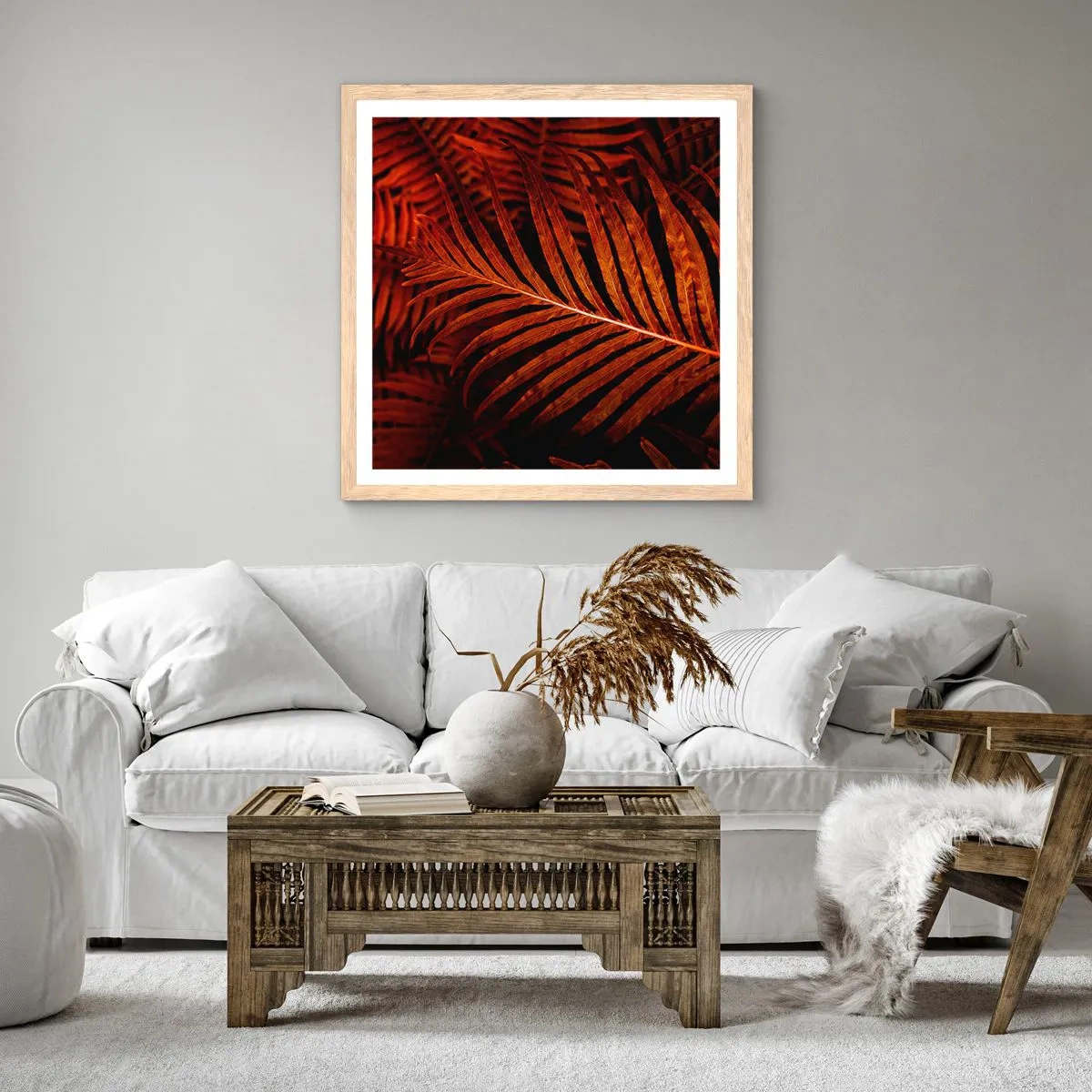 Plagát v ráme zo svetlého duba - Žiar života - 40x40 cm