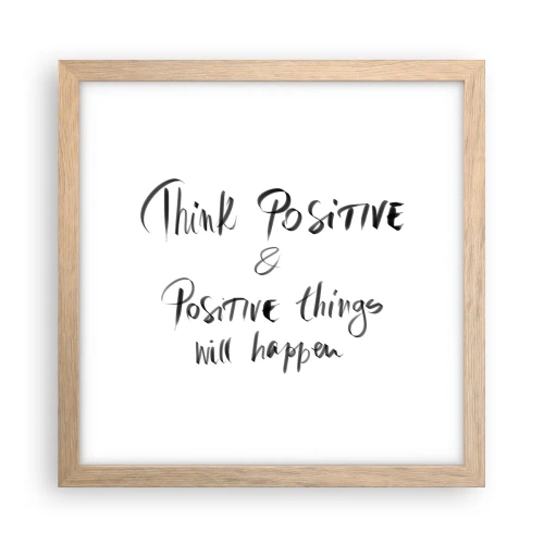 Plagát v ráme zo svetlého duba - Ako žiť? - 30x30 cm