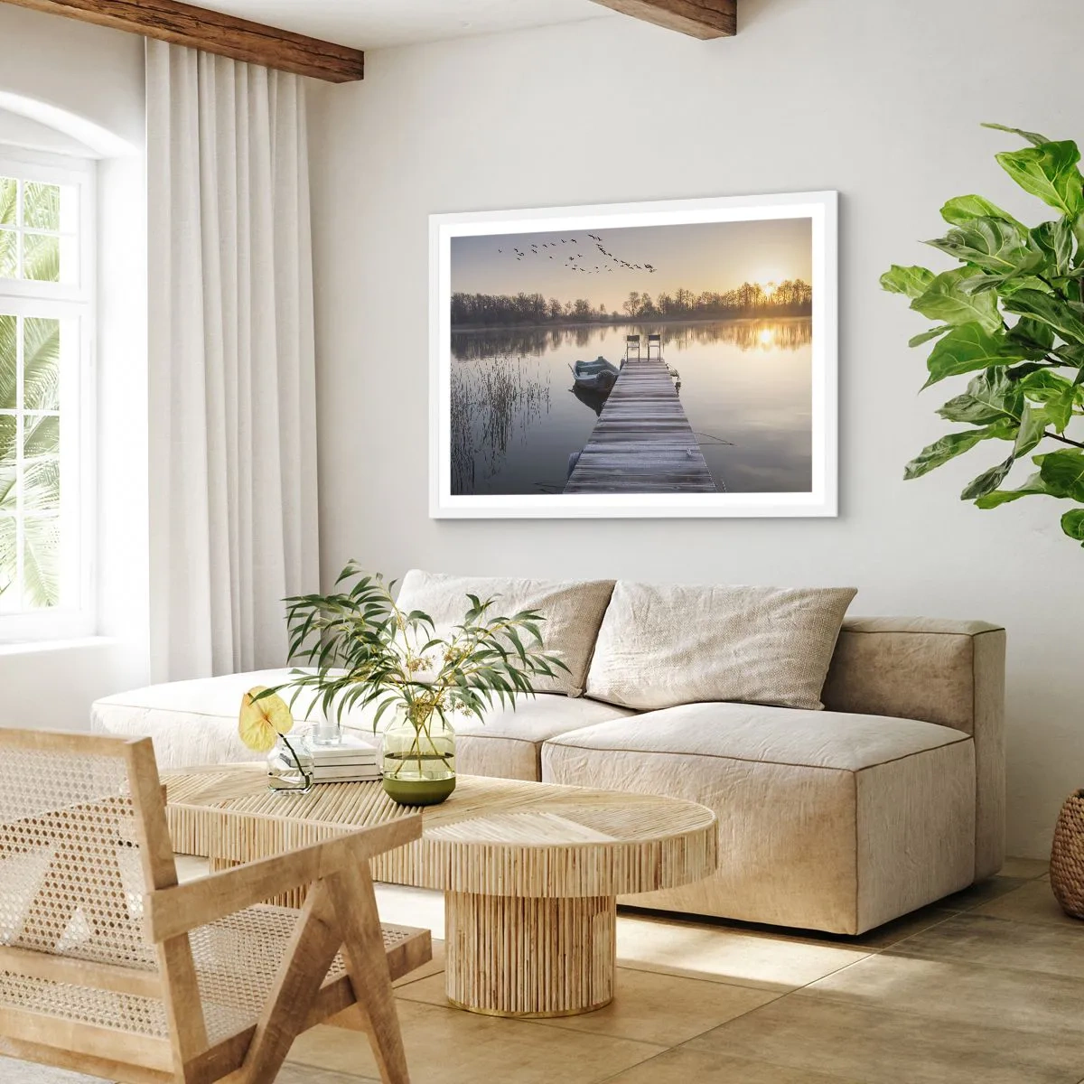 Plagát v bielom ráme - Časom sa vrátim - 100x70 cm