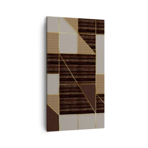 Obraz na plátne - Mozaika hnedej a zlatej - 45x80 cm