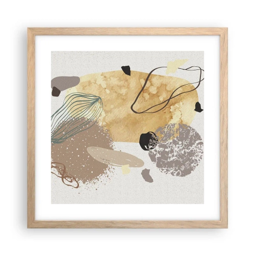 Plagát v ráme zo svetlého duba - Abstraktná slivka - 40x40 cm