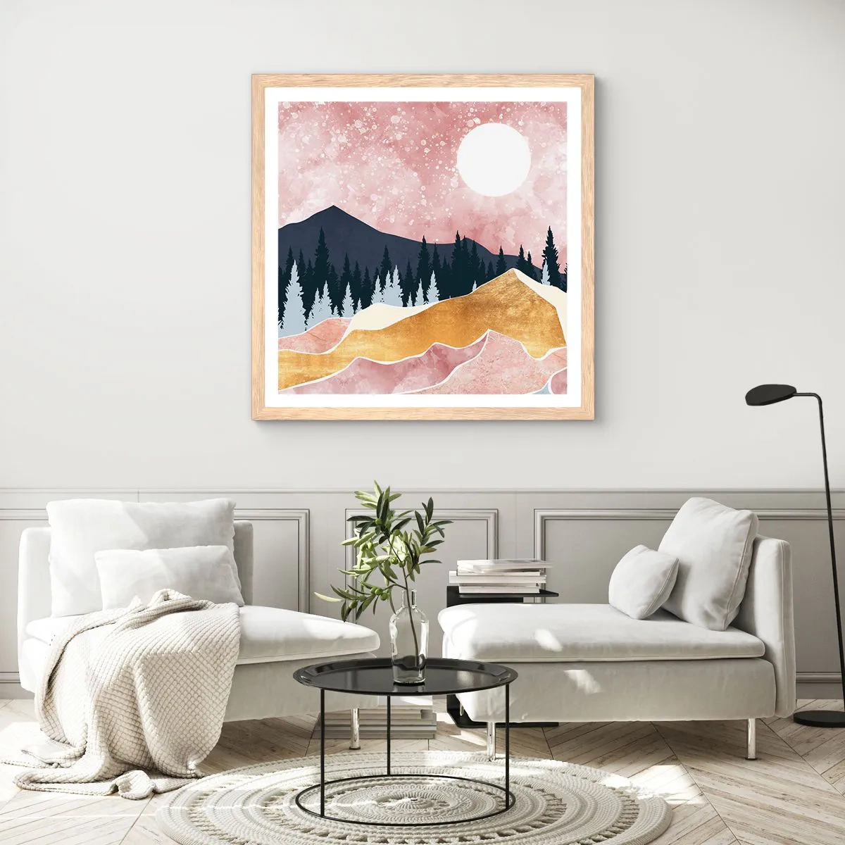 Plagát v ráme zo svetlého duba - Nočná hliadka - 50x50 cm