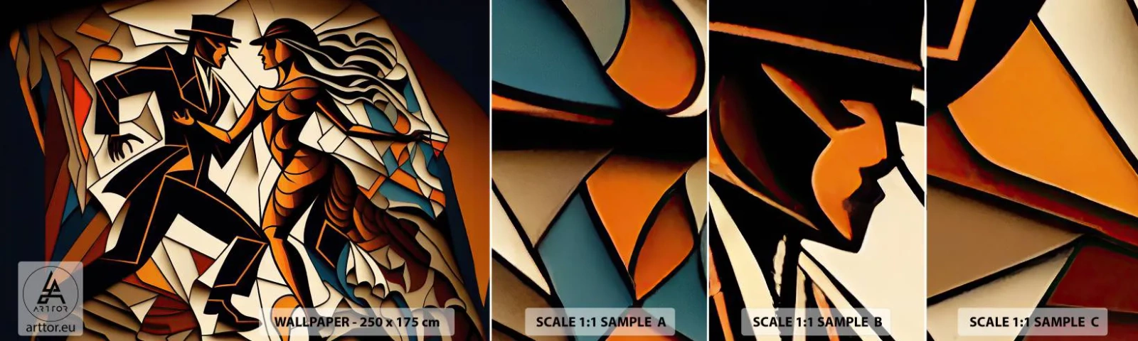 Vzorka Fototapeta Standard Eco - Tanec vrelosti a vášne - kubizmus, Tancujte, Pár - 100x30 cm