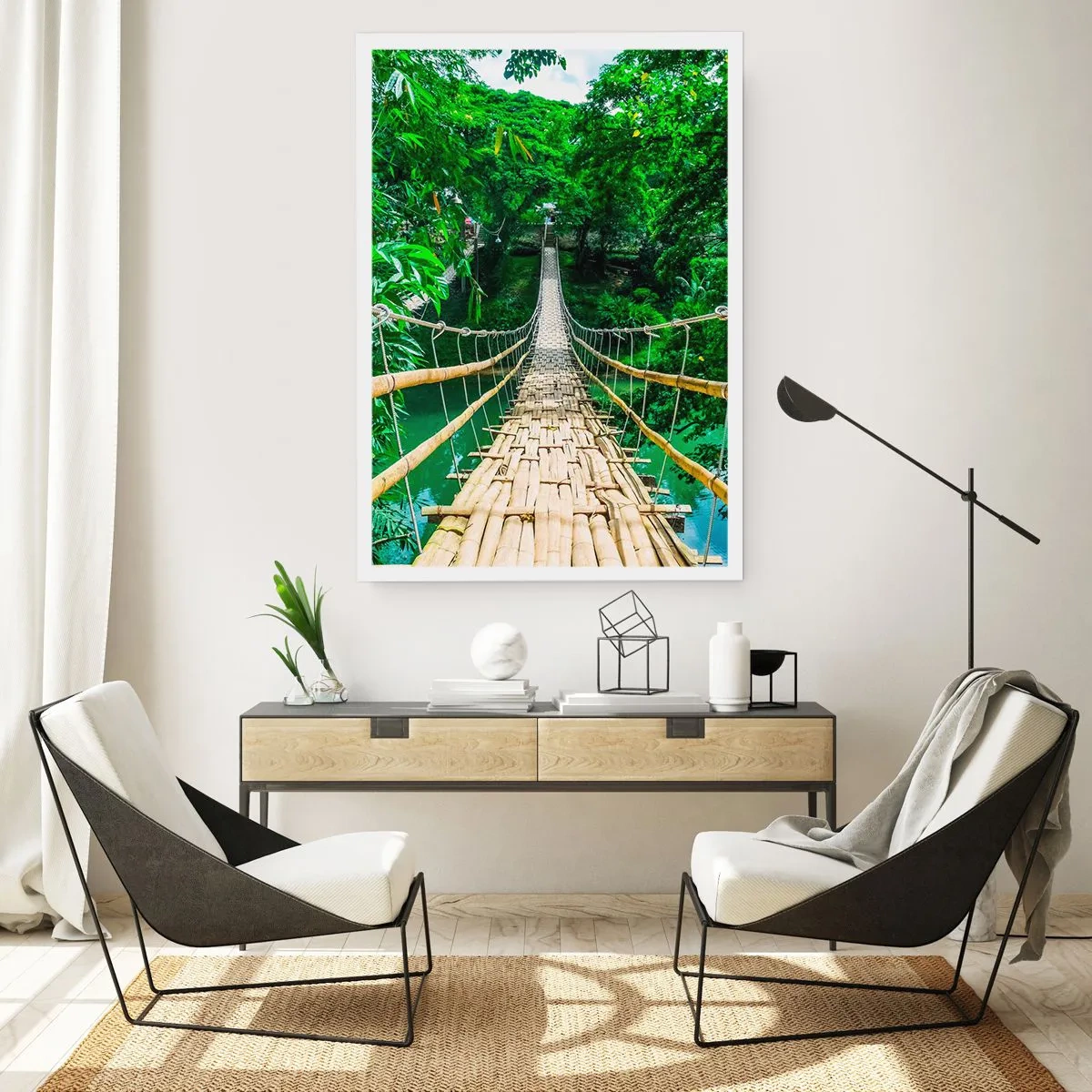 Plagát - Opičí most nad zeleňou - 50x70 cm