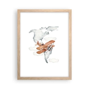 Plagát v ráme zo svetlého duba - V priekopníckom duchu - 30x40 cm