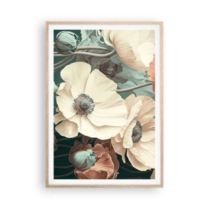 Plagát v ráme zo svetlého duba - Šepot makov - 70x100 cm