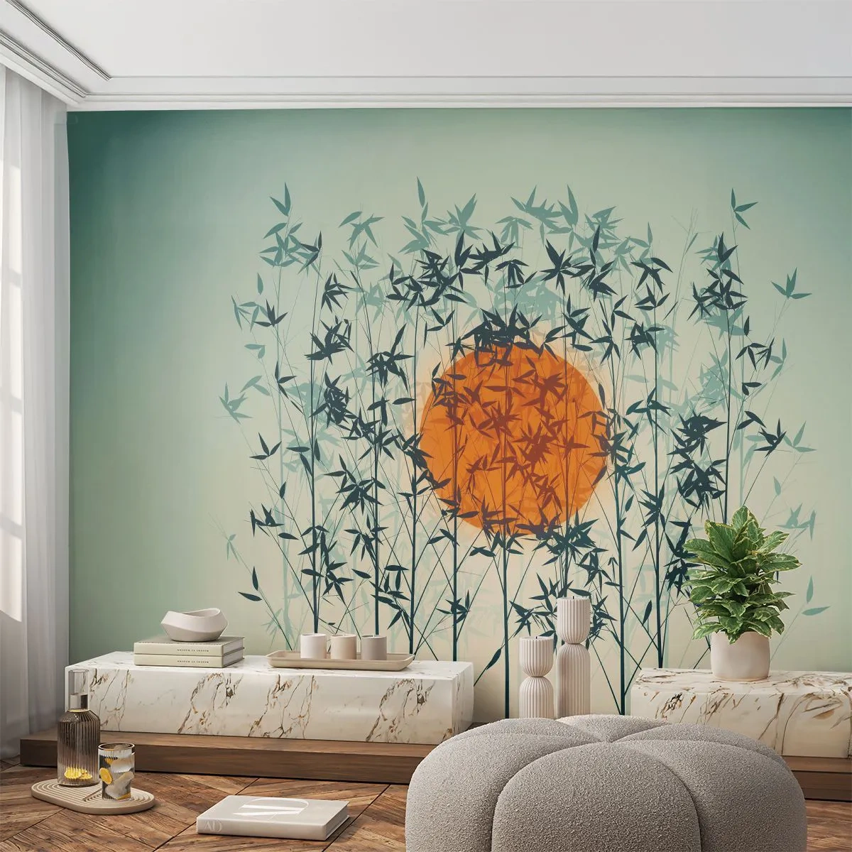 Fototapeta Premium Canvas - Japonské slnko - Abstrakcia, Grafika, Exotika - 250x175 cm