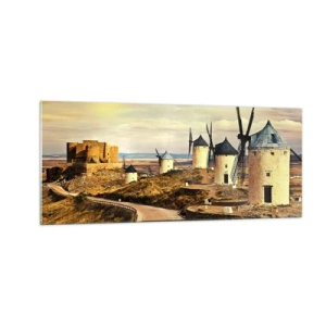 Obraz na skle - Čoskoro sa objaví Don Quijote - 100x40 cm