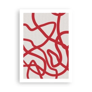 Plagát - Červené na bielom - 50x70 cm
