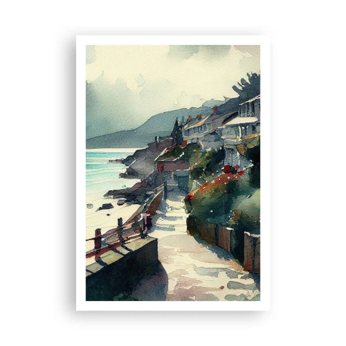 Plagát - Stredomorské mestečko - 70x100 cm