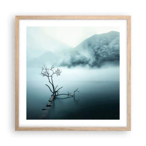 Plagát v ráme zo svetlého duba - Z vody a hmly - 50x50 cm
